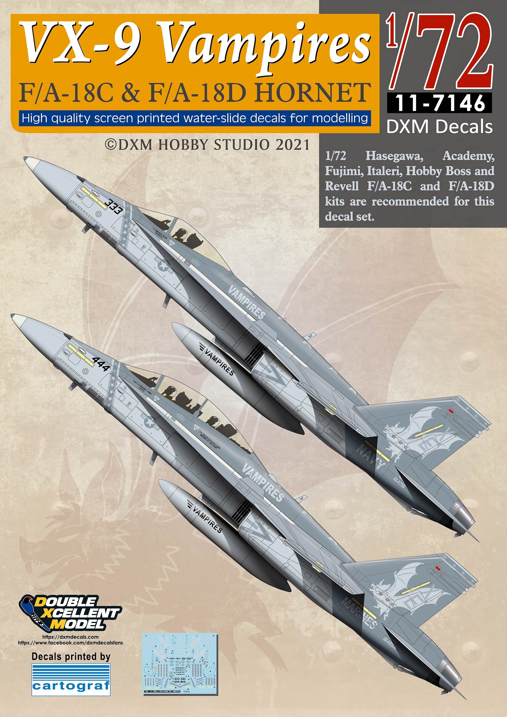 Amazon | DXMデカール 1/72 11-7146 VX-9 Vampires F/A-18C & F/A-18D
